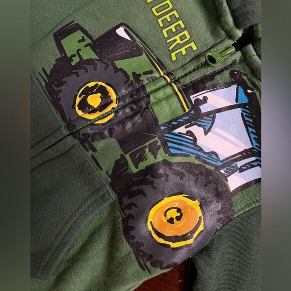 John Deer Full Zip Fleece Hoddie 2T - Picture 4 of 7